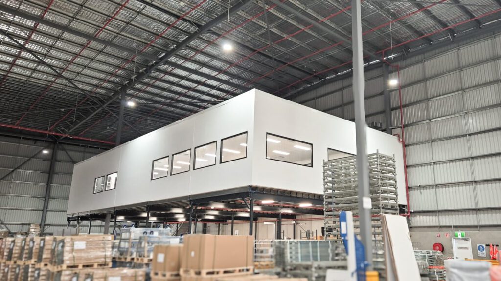 Large-scale commercial mezzanine floor for a MHA facility in NSW.